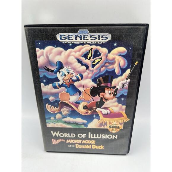 World of Illusion Starring Mickey Mouse & Donald Duck Sega Genesis With Box - Picture 1 of 8